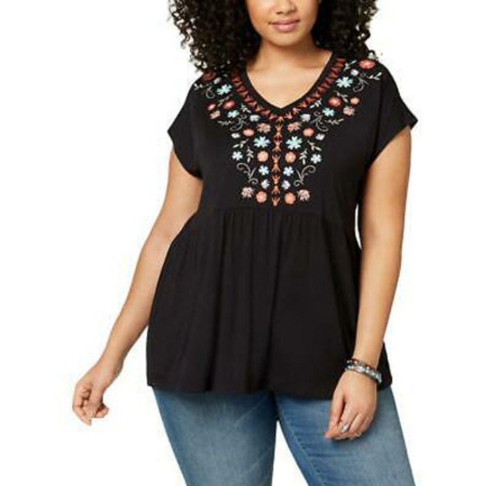Style & Co. Women's Embroidered Tunic Top